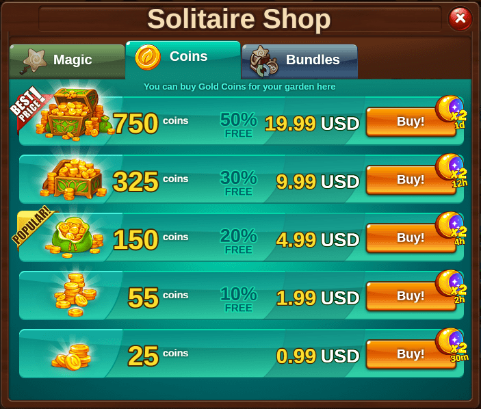 Buy Solitaire Coins