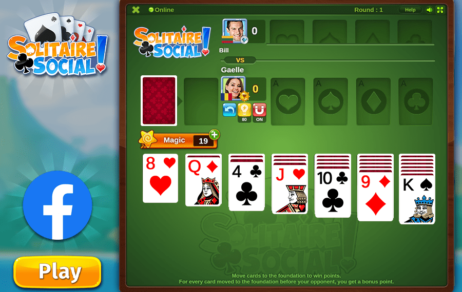 Facebook Solitaire - play live Solitaire Social Facebook