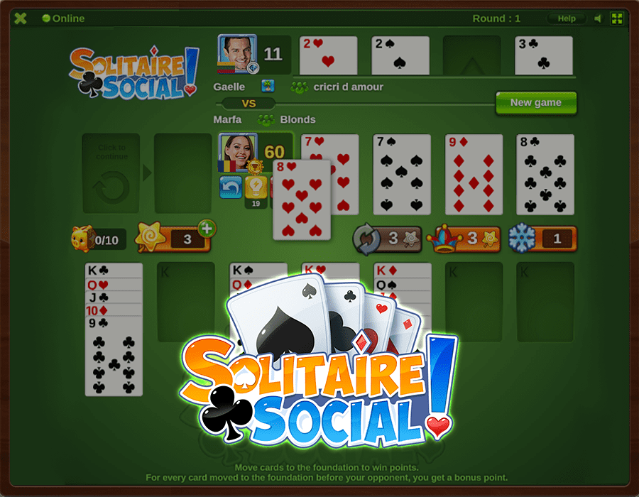 Solitaire Social gameplay
