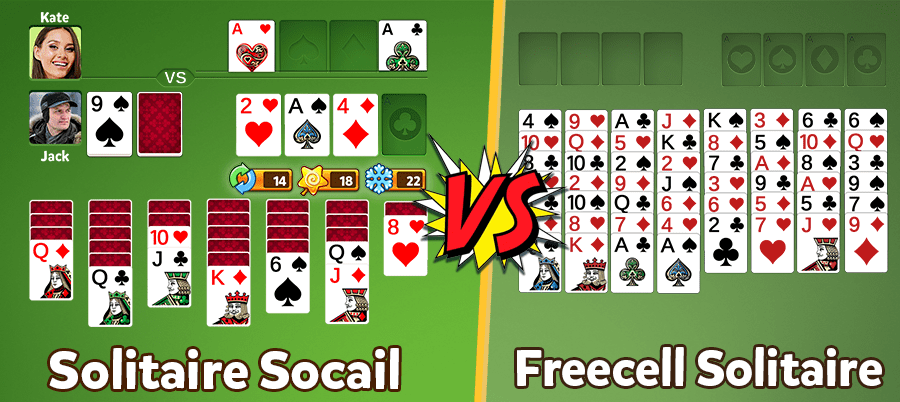 Freecell Solitaire vs Solitaire Social