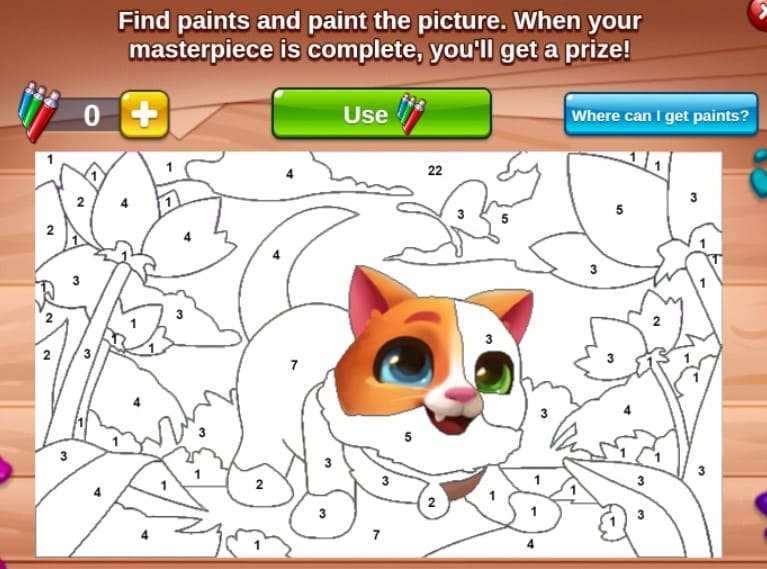 Color the picture on Solitaire Social