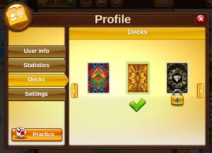 Switching of card decks in Solitaire Social