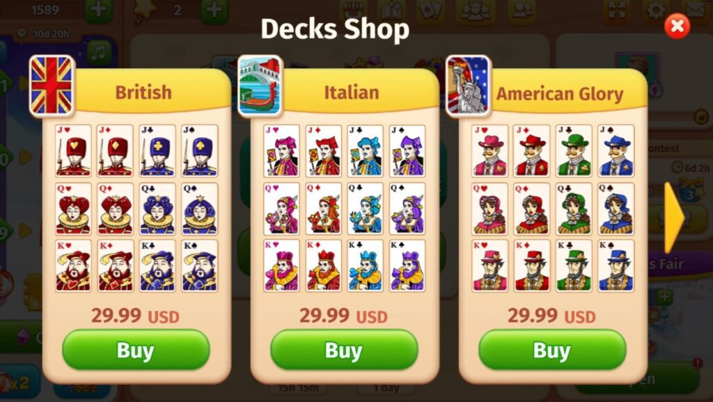 British and Italian and American card decks