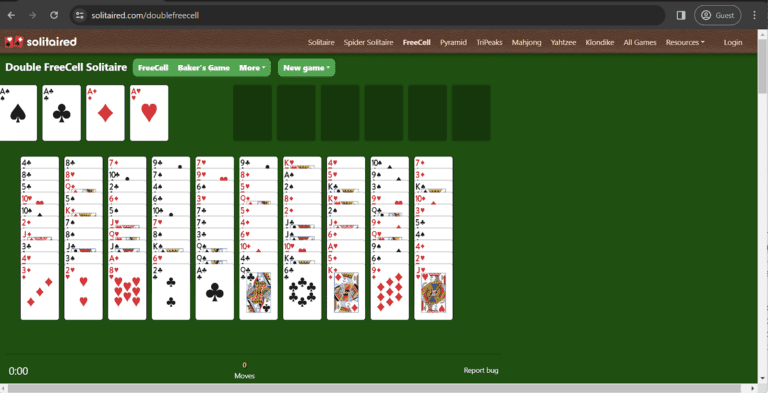 Double Deck Freecell Card Game: Play Online & Free - Solitaire Social